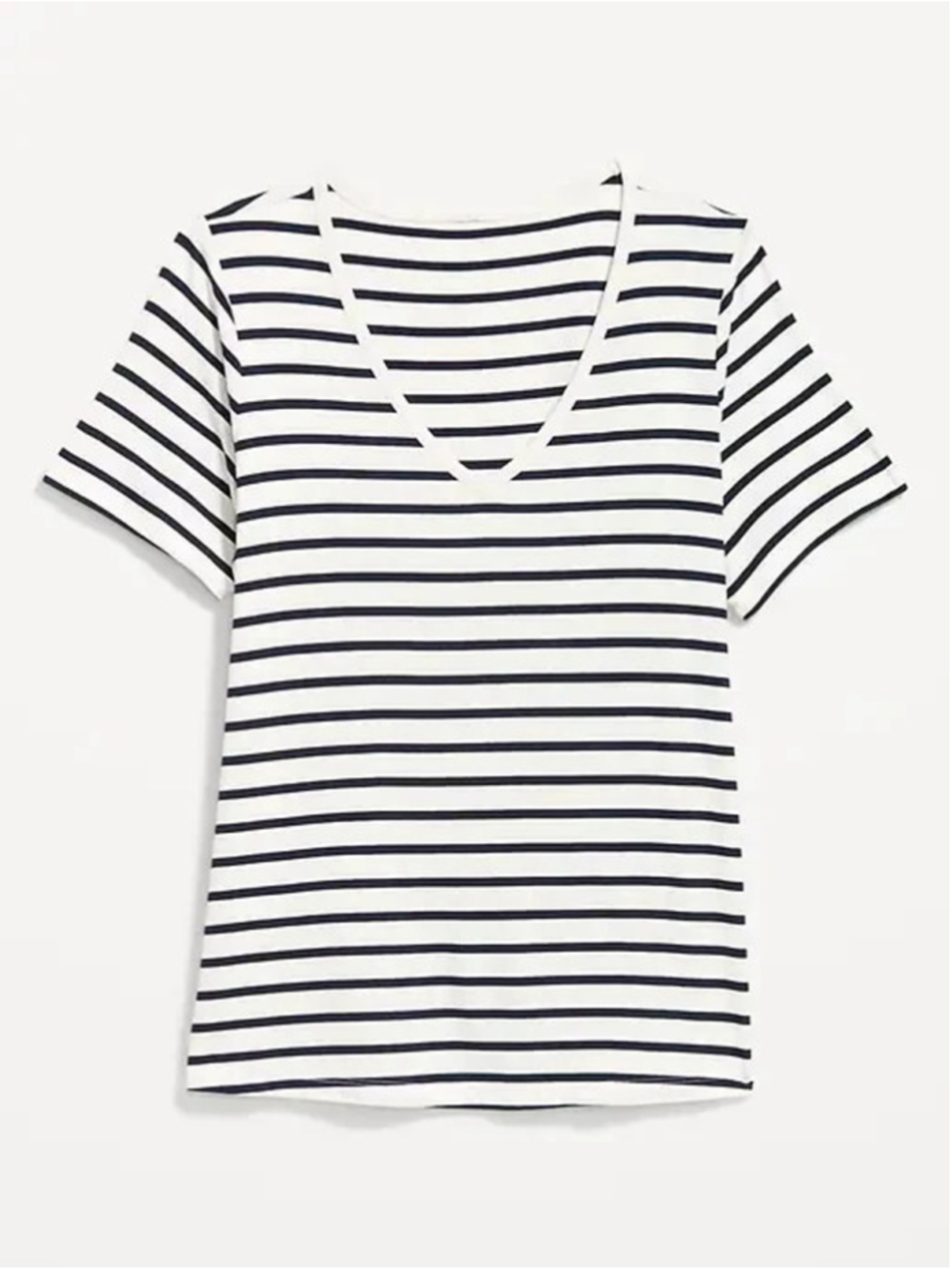 Old Navy Luxe V-Neck Striped T-Shirt Navy Stripe Size 3X